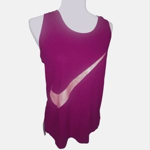 Nike racerback tank top magenta with peach swoosh logo size medium